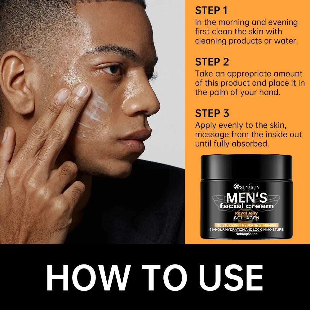 SUYARUN Royal Jelly Collagen Cream – Men's Anti-Aging Moisturizer
