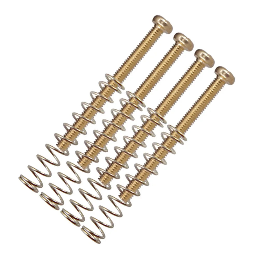 4Pcs Guitar Humbucker Pickup Screws And Springs M3*30MM In Chrome Black Or Gold For Electric Guitar Accessories Oasis Select Golden