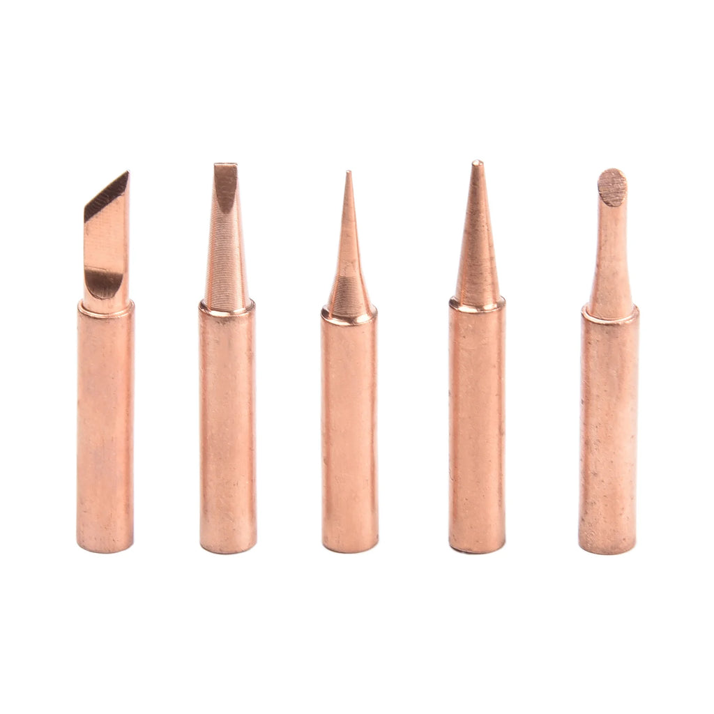 6pcs Copper 900M-T Soldering Iron Tip With Welding Sleeve Set Soldering Iron Head For Soldering Station DIY Soldering Tools Oasis Select
