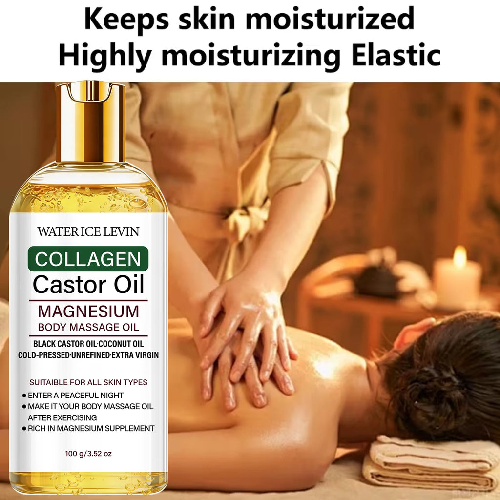 Cold-Pressed Castor Oil Massage Oil – Collagen & Magnesium Body Massage Oil Oasis Select