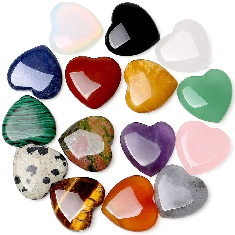 10/20/30PCS Heart Shape LOVE 20MM Natural Crystal Amethyst Agate Irregular Mineral Healing Stone Gravel Specimen Home Decoration Oasis Select
