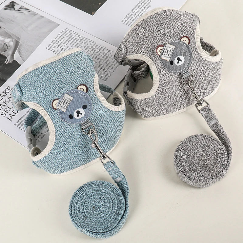Cat Dog Harness with Lead Leash Adjustable Vest Mesh Breathable Adjustable Chest Harness Outdoor Walking Cat Pet Supplies Oasis Select