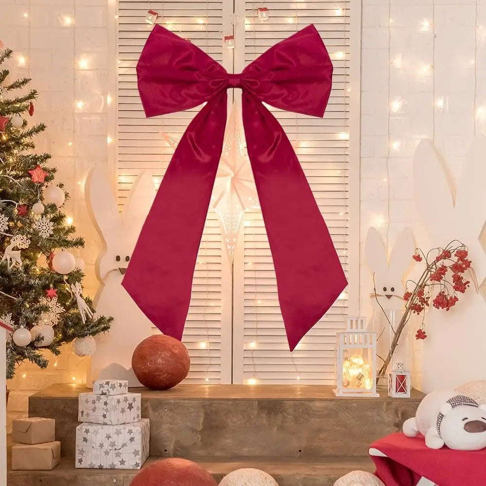 Giant Pink Satin Bow Wall Decor – 43x24" Party Decoration