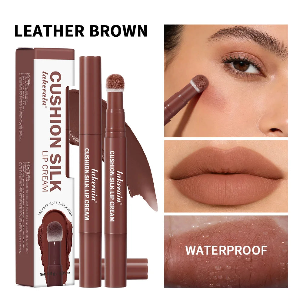 Cushion Silk Lip Cream Long Lasting Wear Waterproof Non Transfer Formula Matte Velvety Finish Lip Glaze Natural Cosmetics Oasis Select