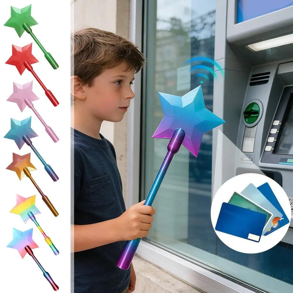 Fashion Creative 3D Printed Wand, Tap To Pay Portable Cute Star Magic Wand Holder, Lightweight Funny Credit Card Organizer Oasis Select