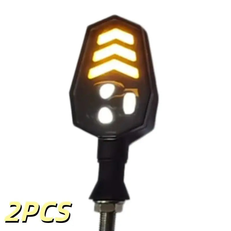 2Pcs Dual Color Skeleton Arrow Amber Flashing Blinker Indicator Motorcycle Owl Shaped LED Turn Flowing Signal Light Oasis Select A9
