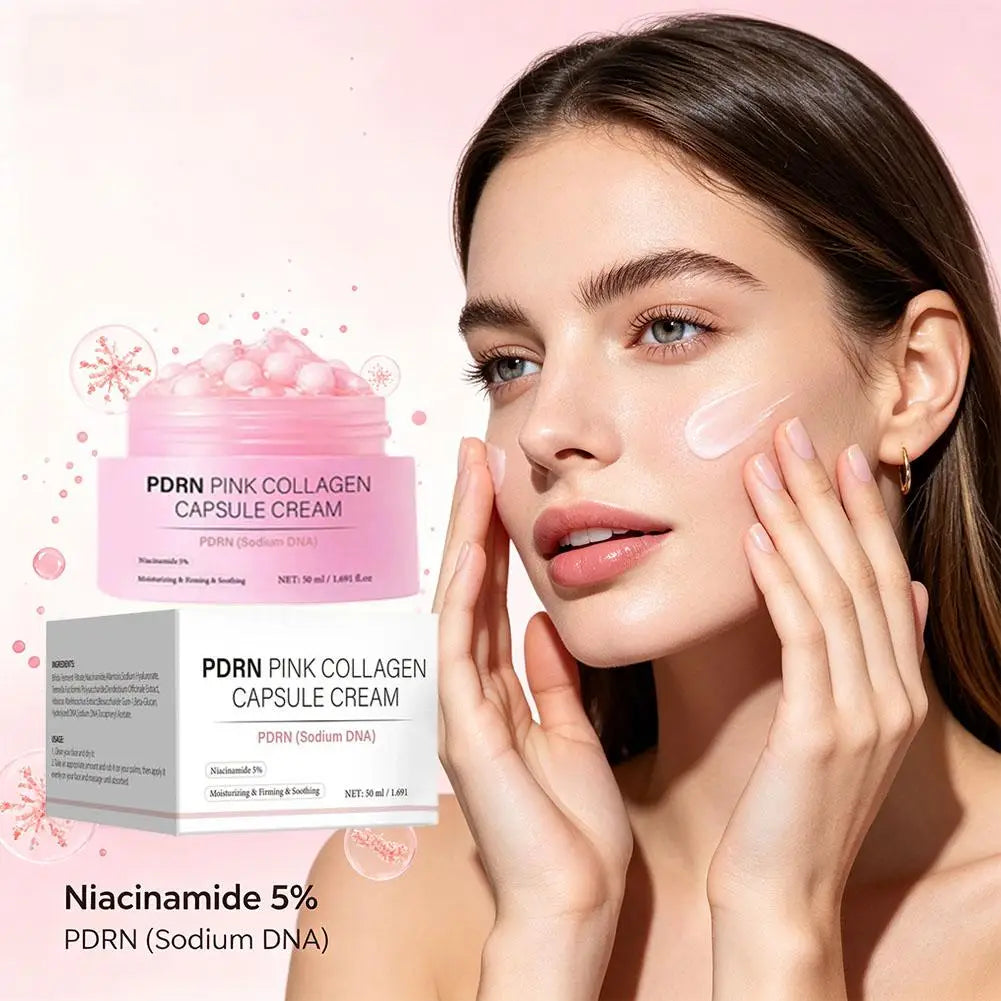 PDRN Collagen Capsule Cream with Niacinamide Rejuvenating Face Moisturizer Lightweight Plumping Cream Glow Skin Tone Skin Care Oasis Select