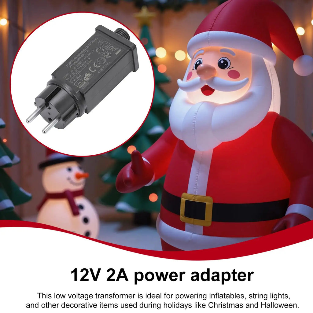 LED Light Power Adapter 12V EU Plug Fairy Lights Power Adapter IP44 Waterproof Transformer for Inflatables Outdoor Decoration Oasis Select