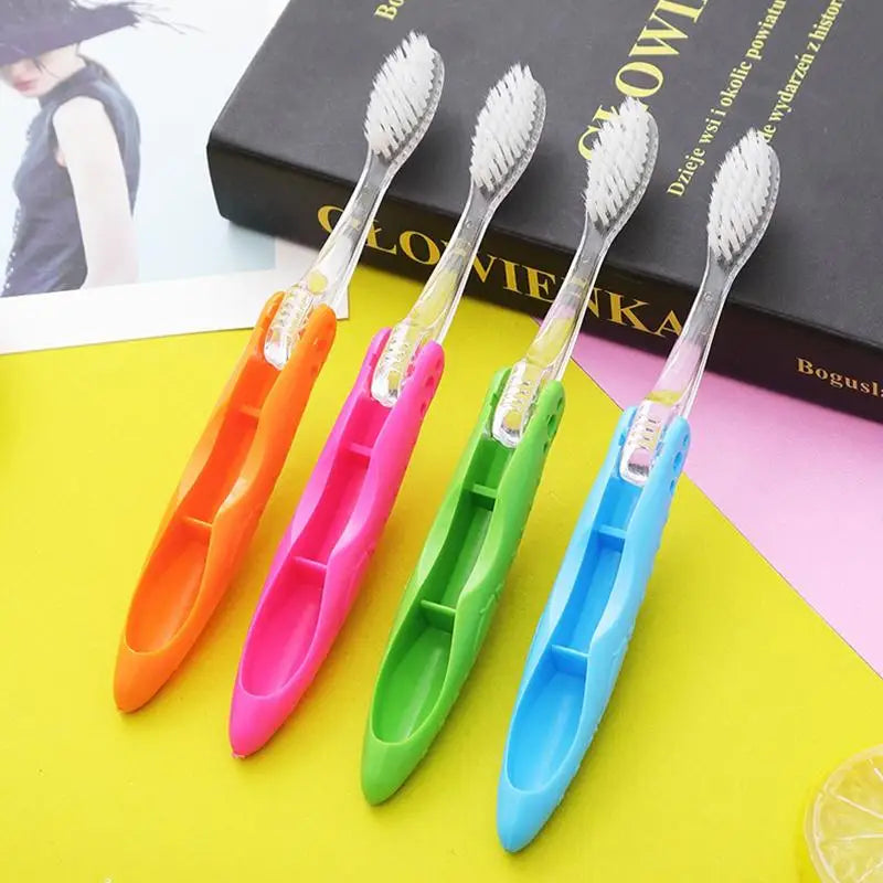 1pcs Folding Toothbrush Travel Shrimp Shell Toothbrush Soft Nylon Bristle Tourism Portable Toothbrush Oasis Select