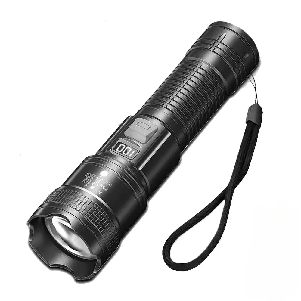 High Power LED Flashlight USB Rechargeable Torch Strong Light Flashlight Long Range Tactical Zoom Lamp Outdoor Camping Lantern Oasis Select Style A