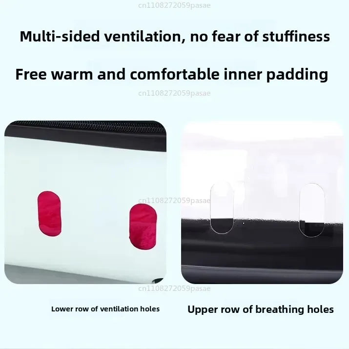 Fashion Transparent Cat Cage Large Capacity Pet Suitcase Breathable Cat Carriers Pull Rod/Handheld Dual Use Cat Transport Cart Oasis Select
