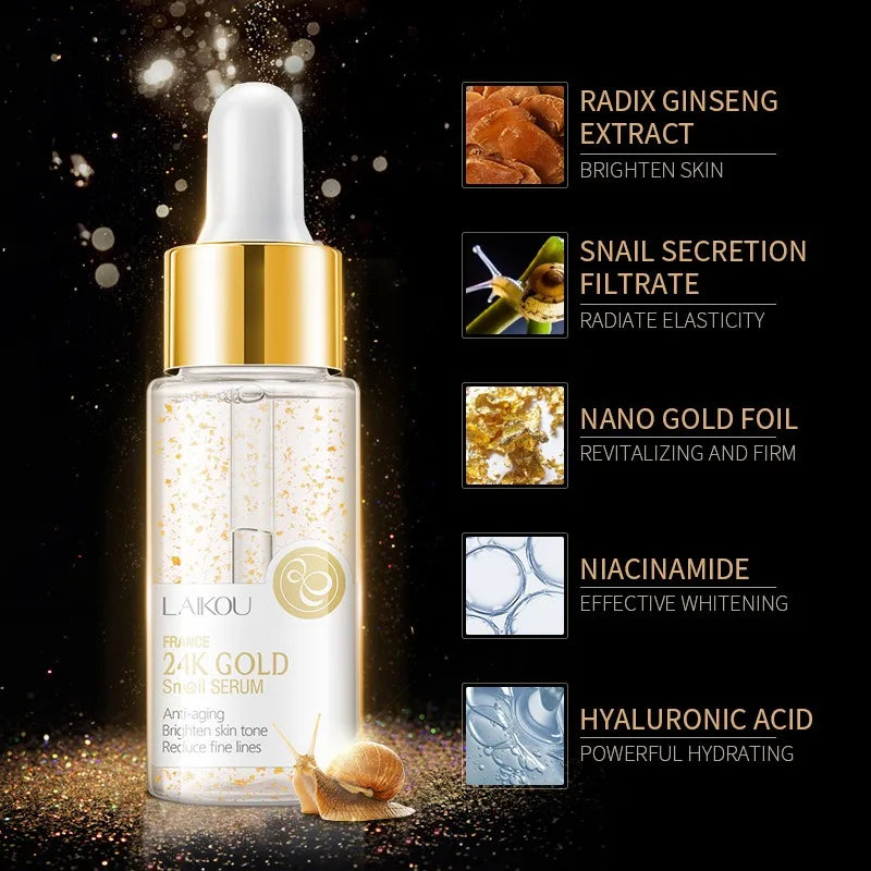 100ml 24k Gold Serum, Shrink Pores, Coarse Astringent Hyaluronic Acid Stock Solution Moisturize Oasis Select