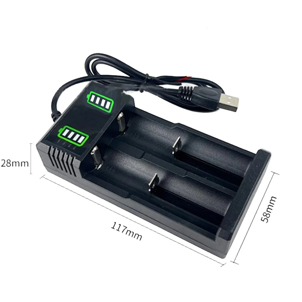 1/2/4Slot USB Smart Battery Charger For 21700 14500 18500 26650 Lithium Battery With LED Indicator Battery Charger Oasis Select