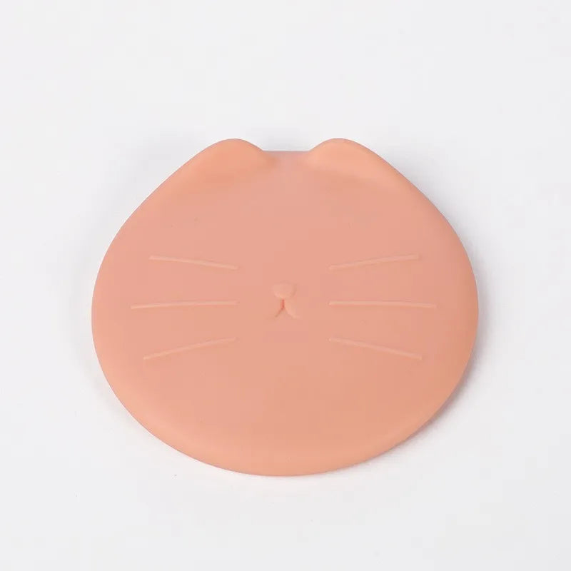 Pet food jar spoon and lid cat pattern element design suitable for wet food cans snacks easy to clean and convenient to use Oasis Select pink lid-1pcs