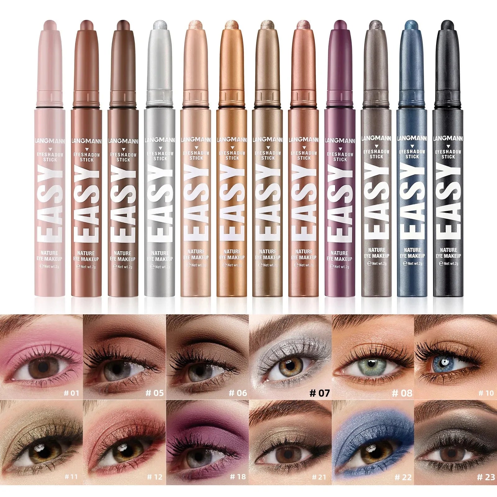 Langmanni Pearlescent Matte Eyeshadow Pencil – Waterproof Shimmer