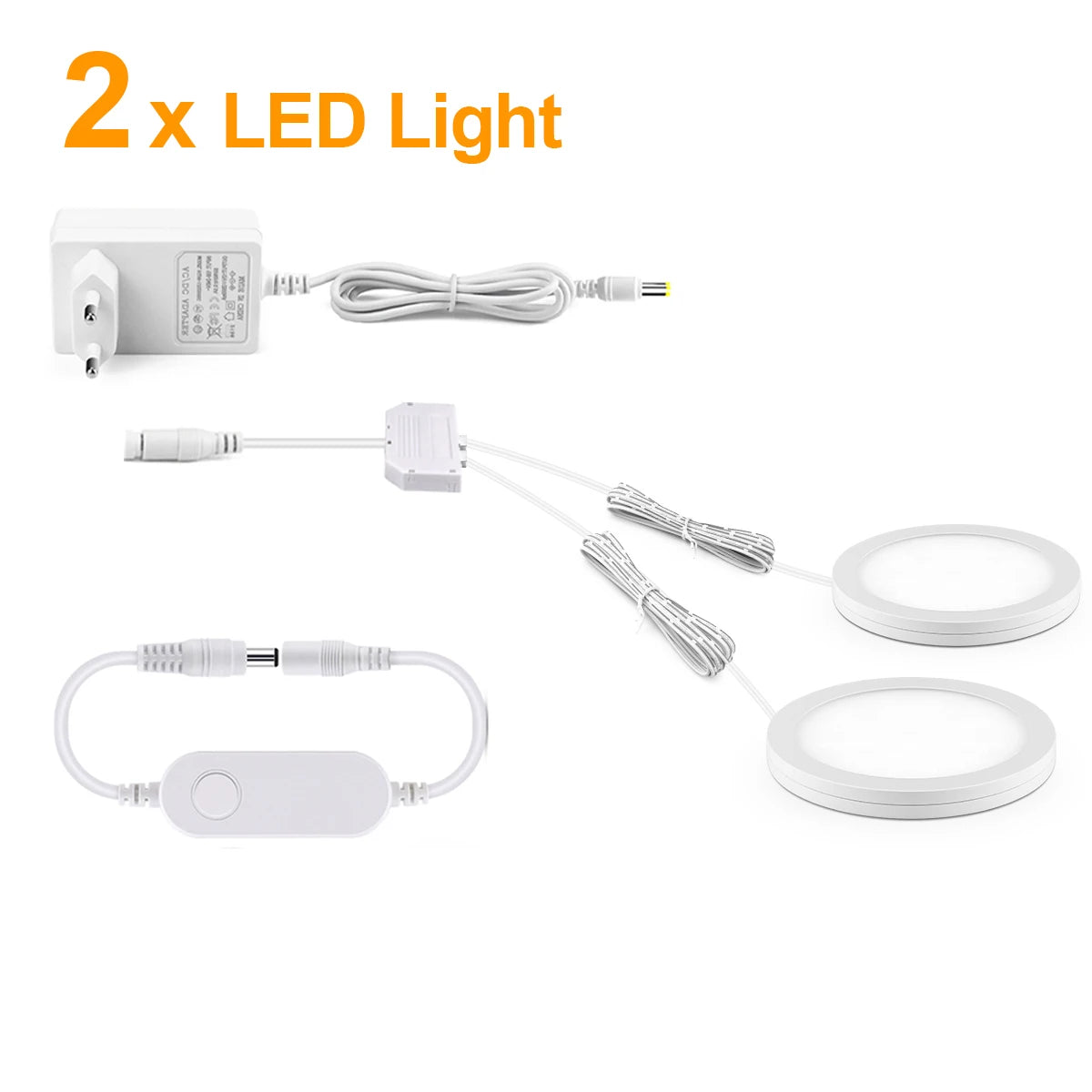 Smart Home Zigbee Tuya Voice Control LED Light For SmartThings Alexa Google,Kitchen Dimmable 12V Panel Lamp Wall Ceiling Decor Oasis Select 2x LED Light White