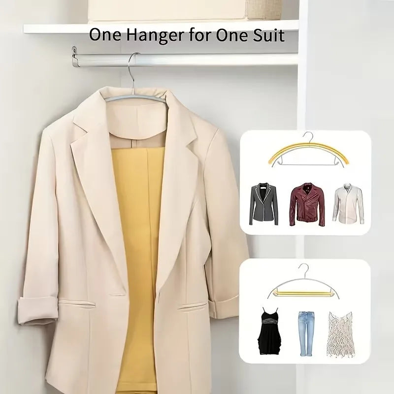 10pcs Non-Slip Hangers,Anti-Shoulder Bump Arc Design,Clothes Hanger Set for Laundry Drying Rack,Space-Saving Hangers for Clothes Oasis Select