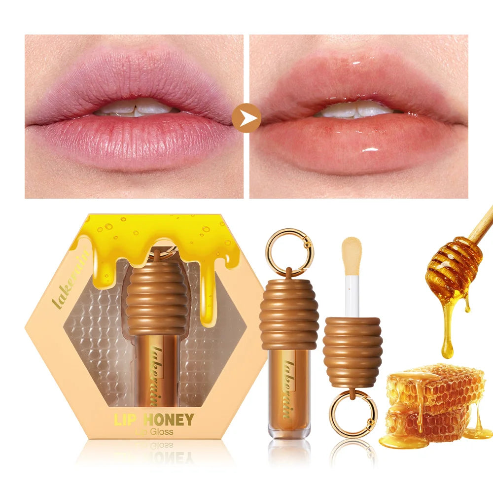 Lip Gloss Plumper Oil Balm Hydration Long Lasting Moisturizing Smooth Nourishing Bag Clip Ring Cosmetics Not Sticky Honey Oasis Select