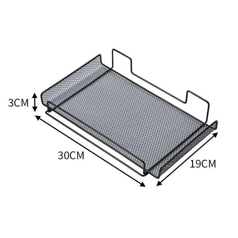 Under Desk Cable Management Tray No Drill Steel Desk Cable Organizers Wire Management Tray Cable Management Rack Storage Shelf Oasis Select Black-Basic