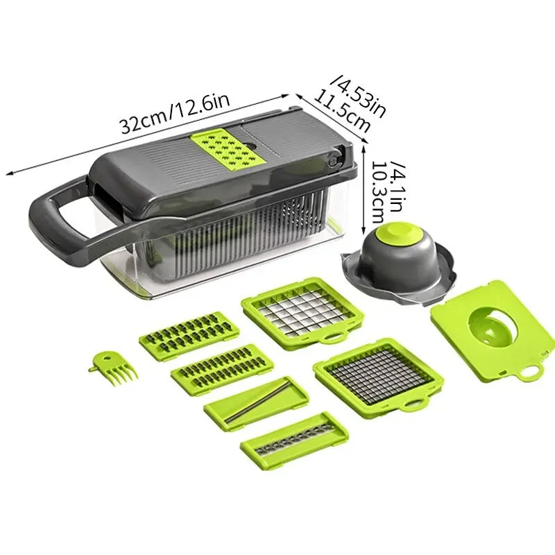 14-Piece Vegetable Chopper Slicer Dicer Set – 12-in-1 Kitchen Tool Vegetable Chopper Set Oasis Select