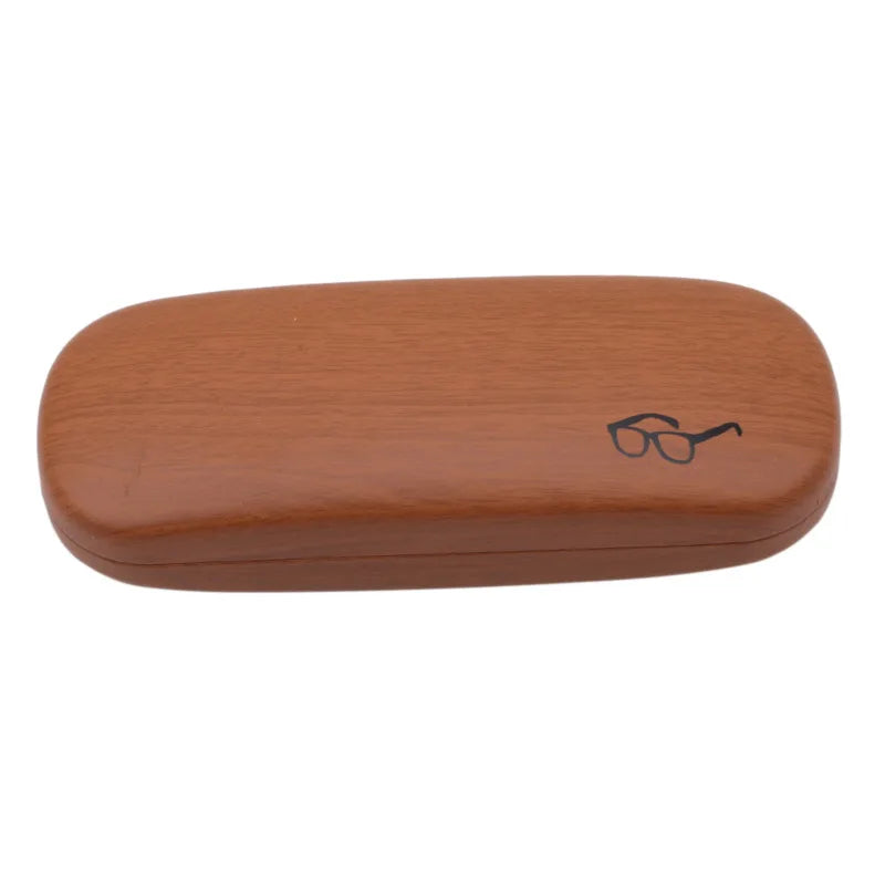 High Quality Wood Grain Hard Kit Holder Metal Reading Glasses Case For Men And Women PU Leather Eyeglass Box Oasis Select Brown