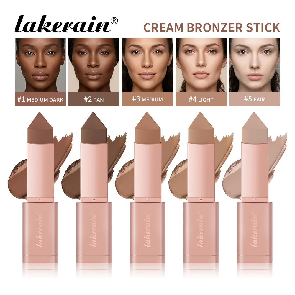 Lakerain Bronzer Cream Stick 3D Makeup Effect Improve Fine Lines Brightening & Grooming 2 IN 1 Bronzer Cream for All Skin Types Oasis Select