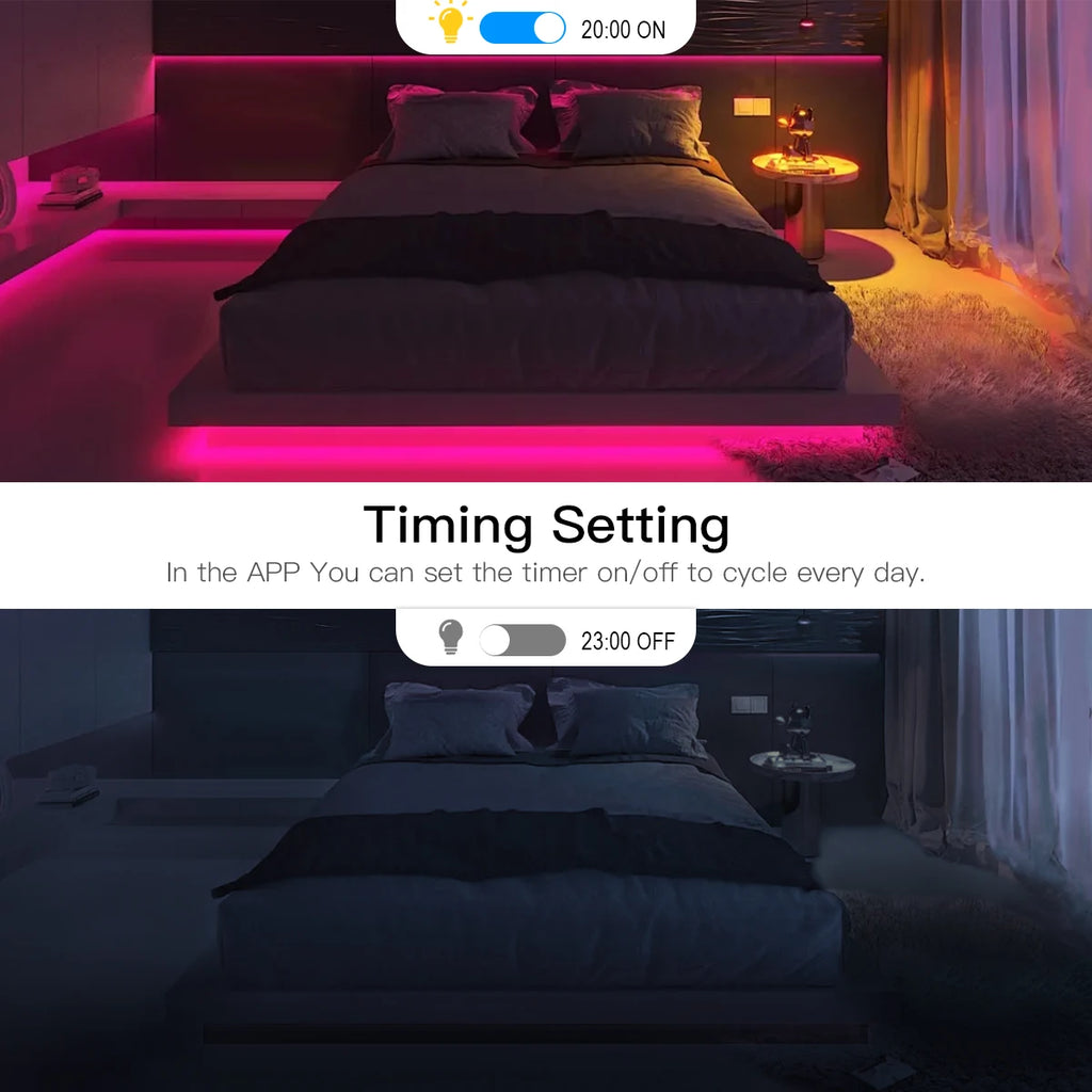 Smart Zigbee 3.0 RGB Neon LED Strip Light 12V Dimmable Room Wall Backlight Decor Works with Tuya Alexa Google APP Voice Control Oasis Select