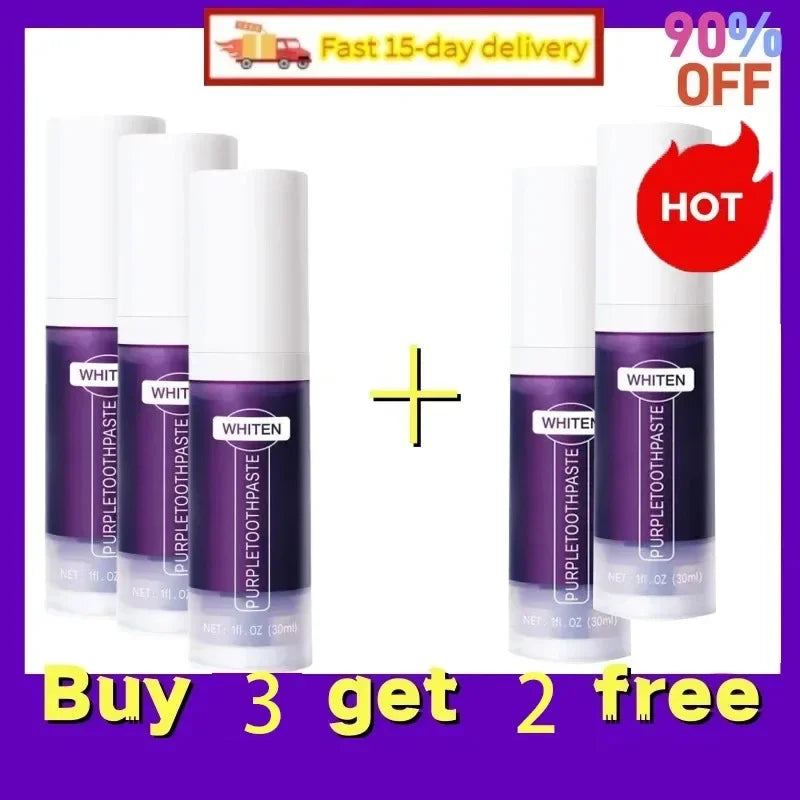 V34 Purple Whitening Toothpaste – Stain Removal & Fresh Breath