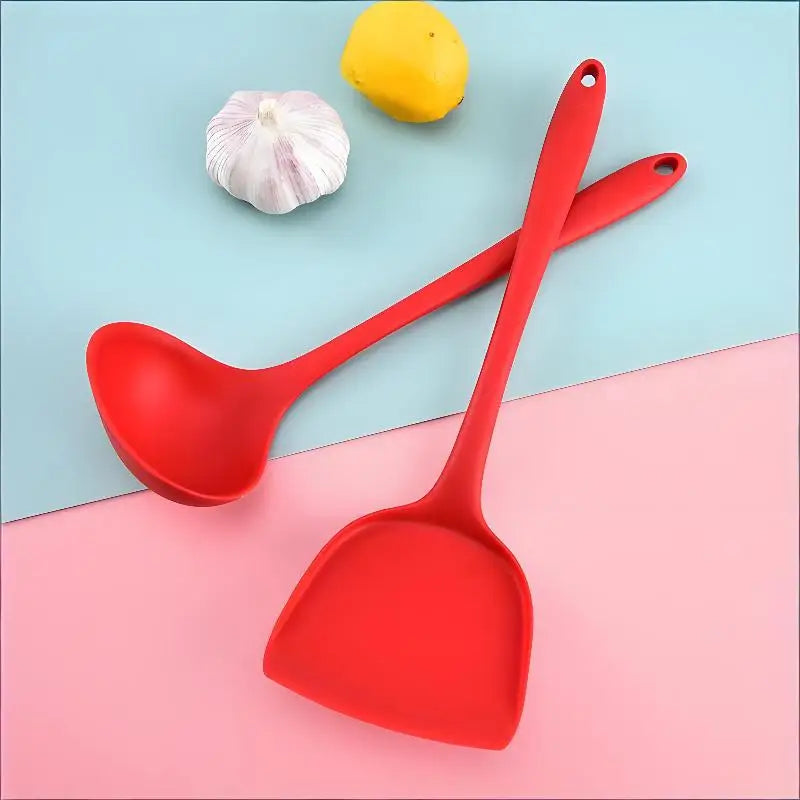 Silicone Kitchen Utensil Set, Food-grade Silicone, Including A Soup Ladle, Spatula, Rice Spoon, And Mixing Spoon Oasis Select