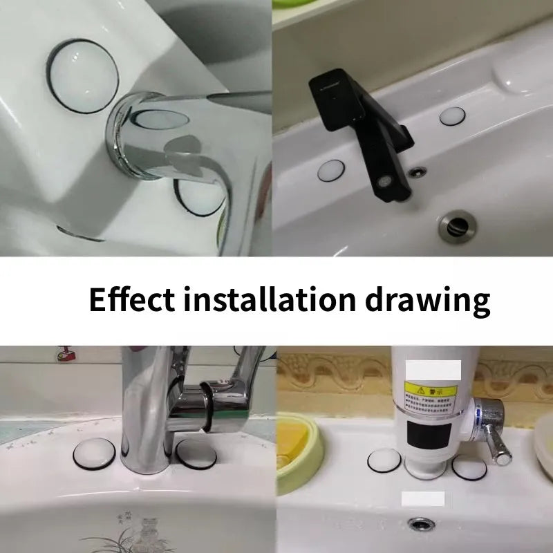Kitchen Sink Hole Cover Tap Aperture Stopper Blanking Plug White Overflow Holes Drainage Sealed End Cap Bathroom Basin Accessory Oasis Select