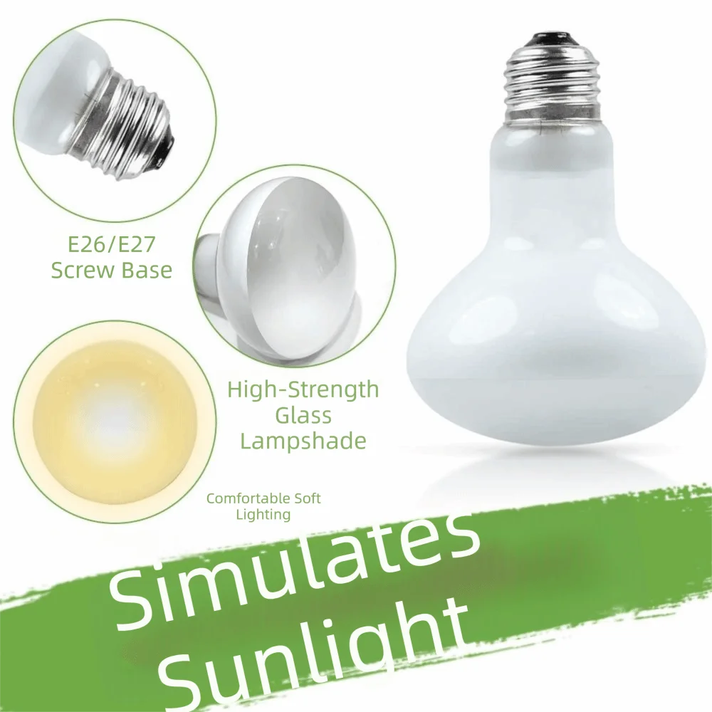E27 UVA Reptile Heating Lamp 25–100W | Daylight Heat Bulb