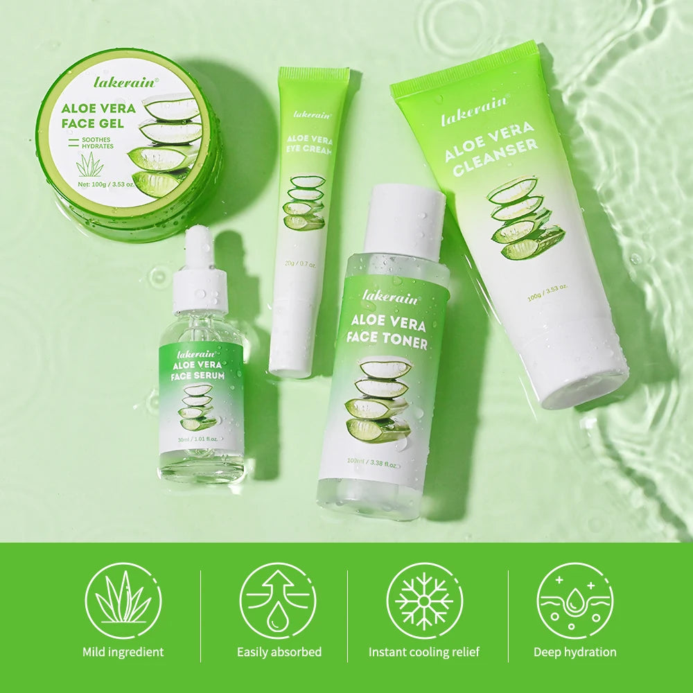 Multi-skin Care Aloe Vera Skin Care Set Deep Moisturizing Deep Nourishment Whitening Brightening Hydrating Smooth Skin Oasis Select