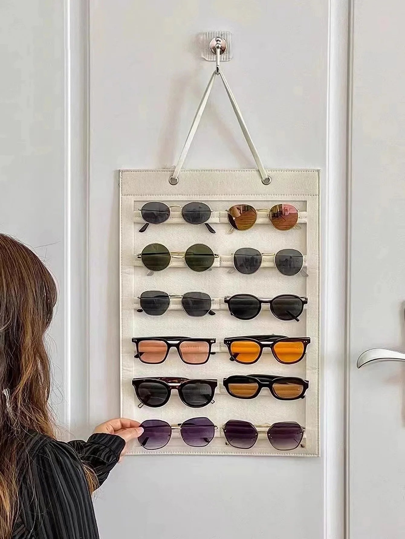 1pc Sunglasses Storage Organizer,Holds 12 pairs of eyeglasses, Hanging Glasses Display Rack,Versatile Wall-Mounted Glasses Hold Oasis Select
