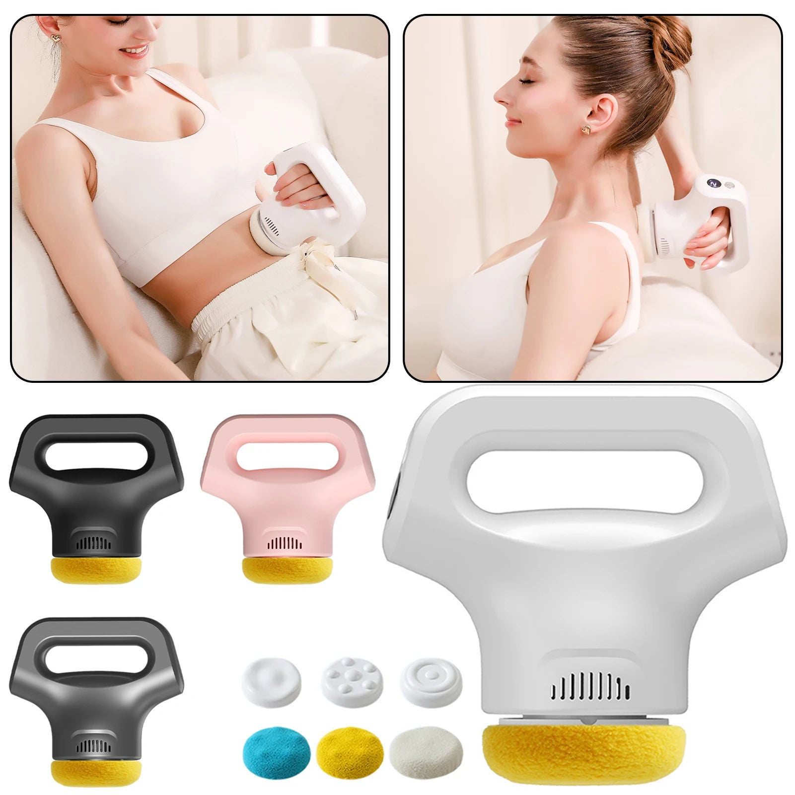 Electric Body Sculpting Massager – 12 Levels, 6 Heads, Cordless
