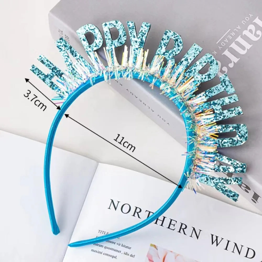 Glitter Happy Birthday Sequin Headband – Party Hair Accessory