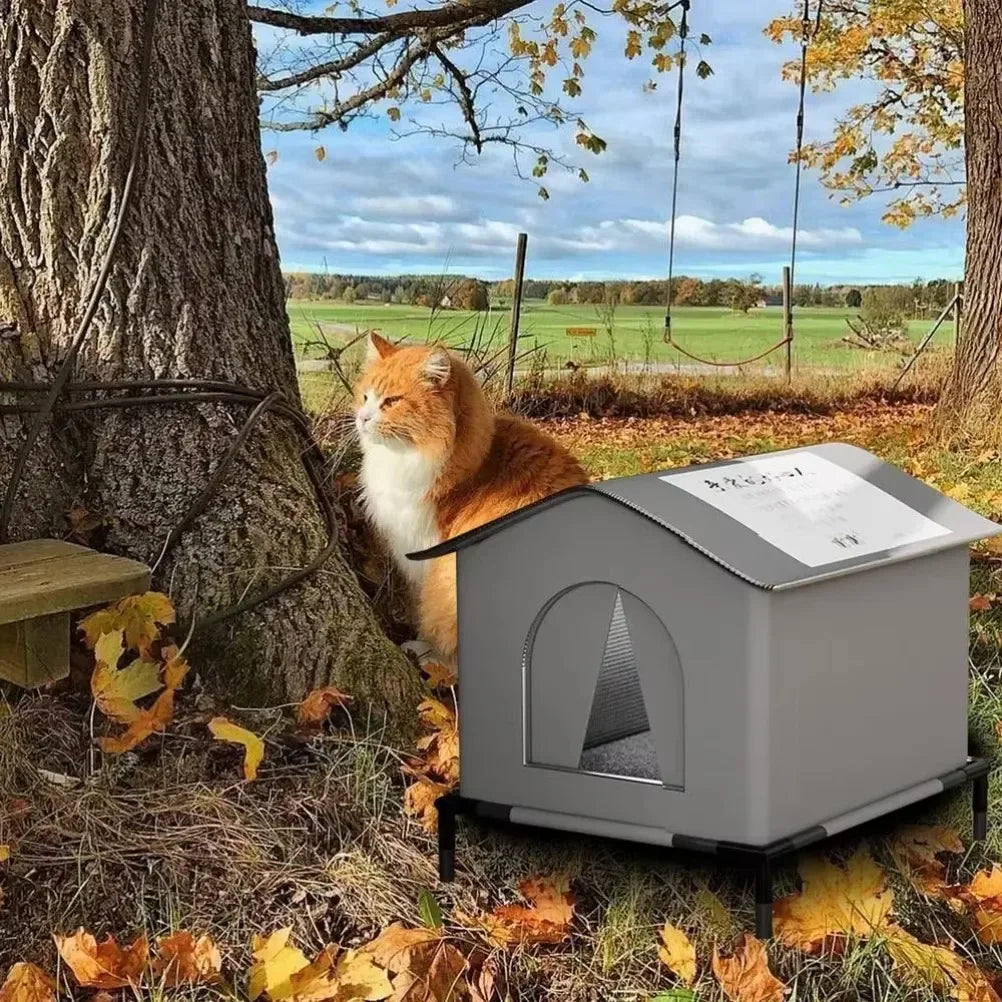 Waterproof Outdoor Stray Cat House Feral Cat House Foldable Tent Portable Breathable Pets Tent Anti-Moisture Outsid Pet Supplies Oasis Select