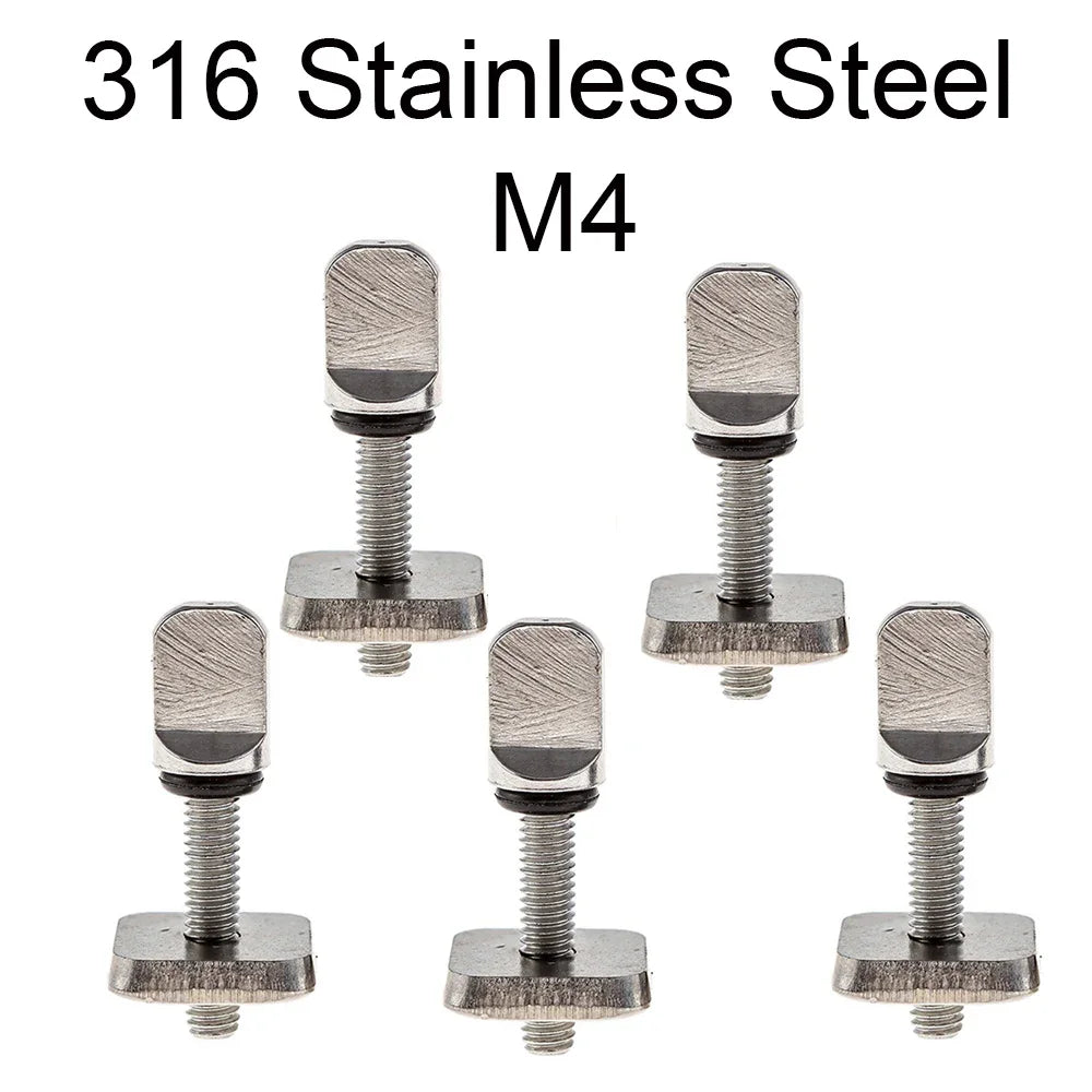 2sets M4 M5 Stainless Surf Fin Screws Plates Surfboard Longboard Screw Channel Sliding Fin Box Plate Smart Screw Oasis Select M4 316 5 Pieces