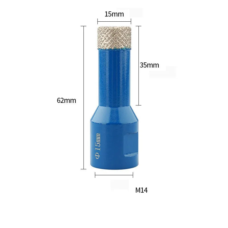 JUSTINLAU Dry Diamond Drilling Core Ceramic Tile Hole Saw Cutter Granite Marble Drill Bits Tiles Crowns with M14 Thread Opener Oasis Select 15mm