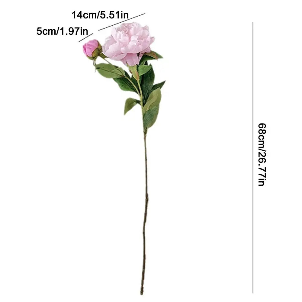 DIY 2 Head Artificial Peony Bouquet Silk Cloth Lifelike Artificial Flower Silk Fake Flower Photography Prop Oasis Select