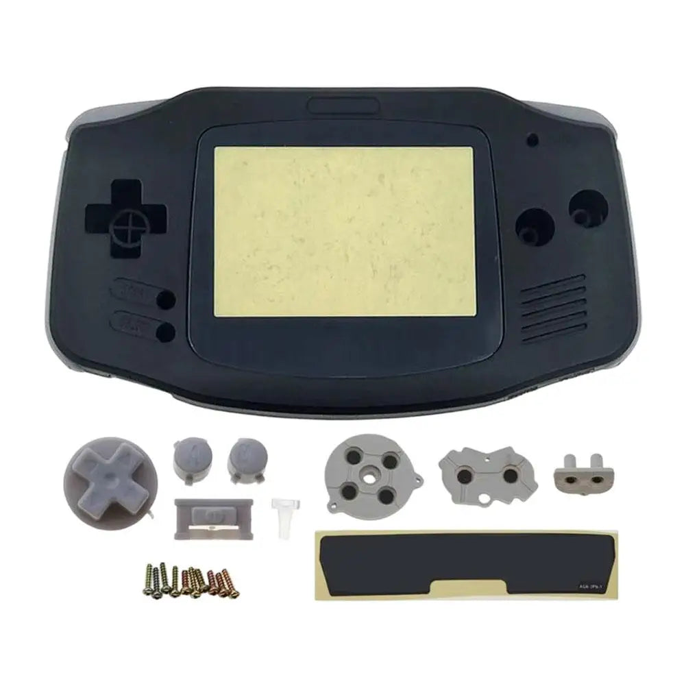 Full Housing Shell Replacement for Game Boy Advance GBA Clear Transparent Custom Case Cover Buttons Screws Full Set DIY Repair Oasis Select Black