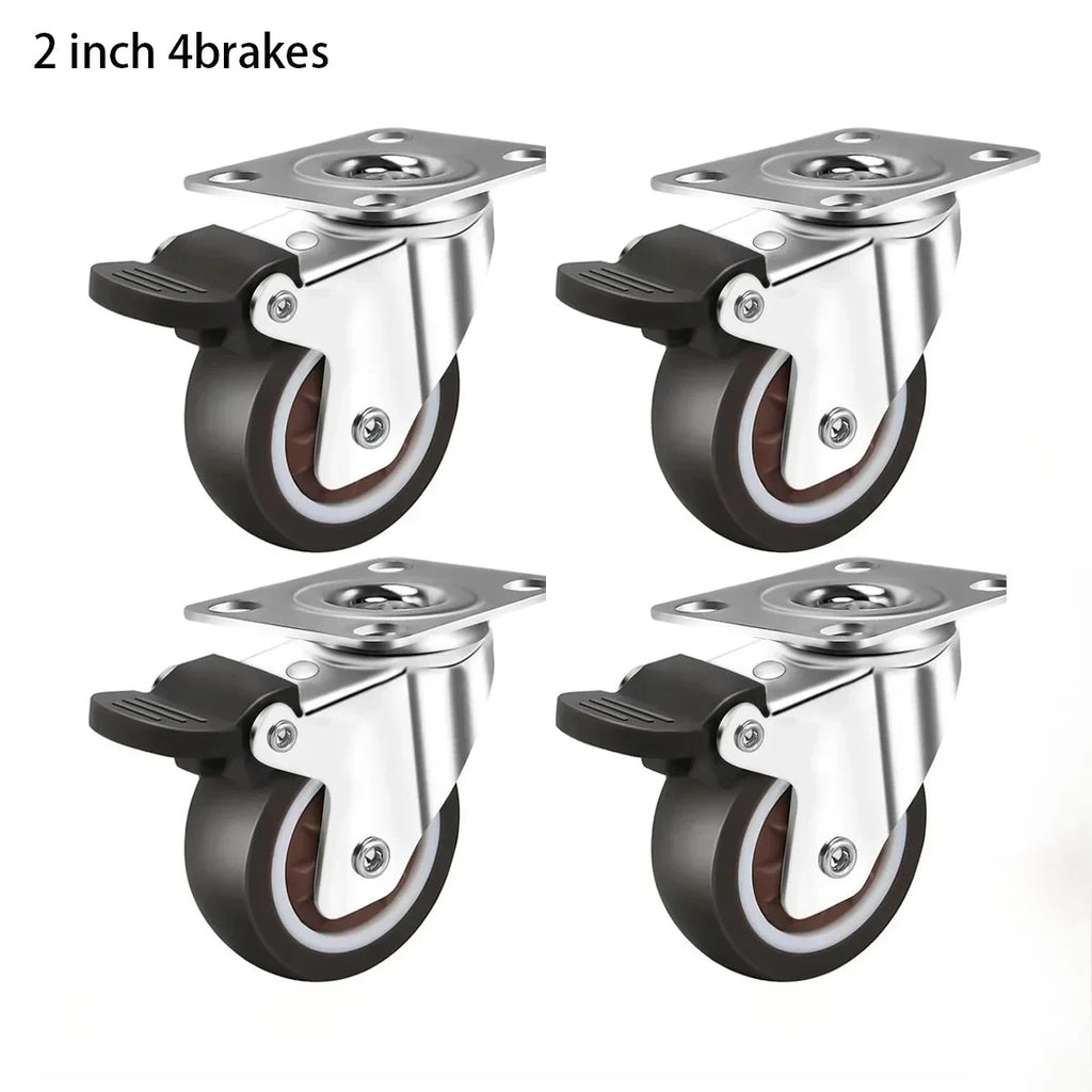 Caster Wheels 2 Inch, Heavy Duty Furniture Casters Set of 4,Rubber Castors No Noise,Designed for Desk,TV Stand,Coffee Table Oasis Select 2 inch brake
