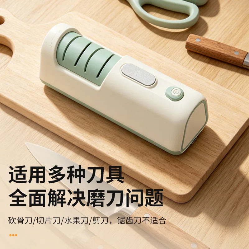 Portable Rechargeable Electric Knife Sharpener – Auto Multi-Stage