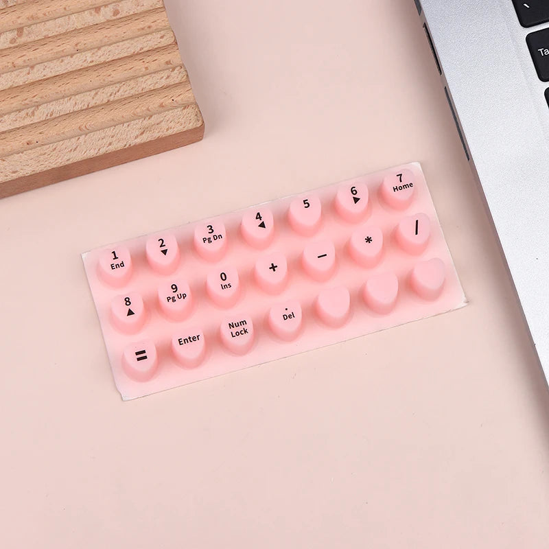 70/21pcs Raised Adhesive Keyboard Stickers For Long Nail Art Keyboard Bubbles Self-for Long Nails Silicone Typing Keycaps Oasis Select 21pcs pink
