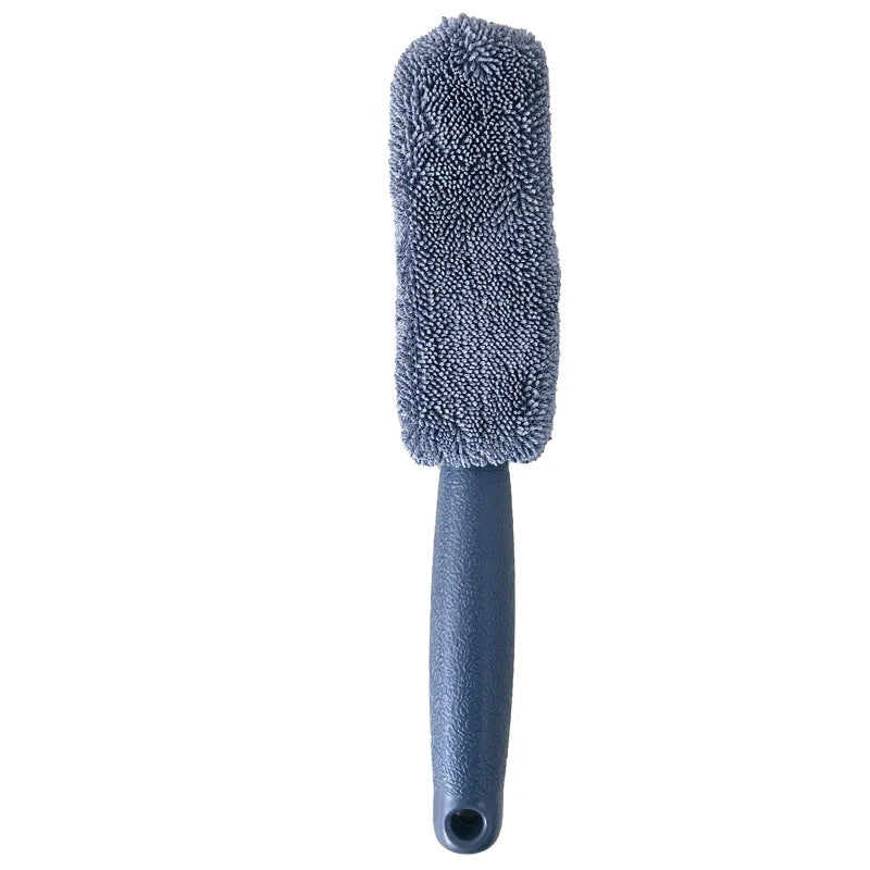Versatile Auto Washing Kit: Microfiber Car Wheel Brush with Sturdy Plastic Handle Oasis Select Gray