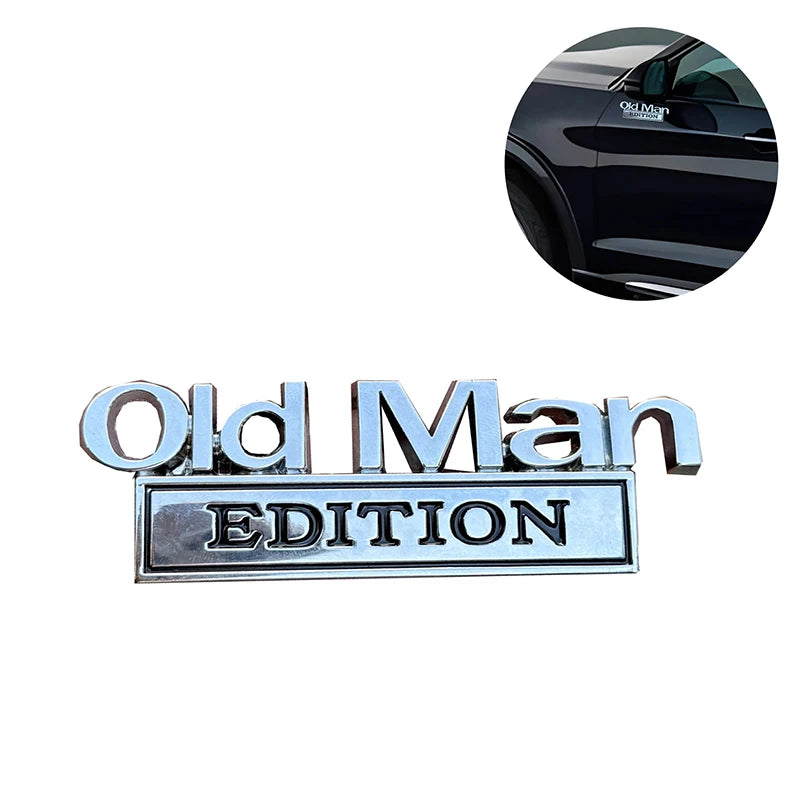 Old Man Edition Car Emblem,3D Metal Badge Sticker For Car,Truck,SUV,Motorcycle,Funny Weatherproof Nameplate Decal Oasis Select A