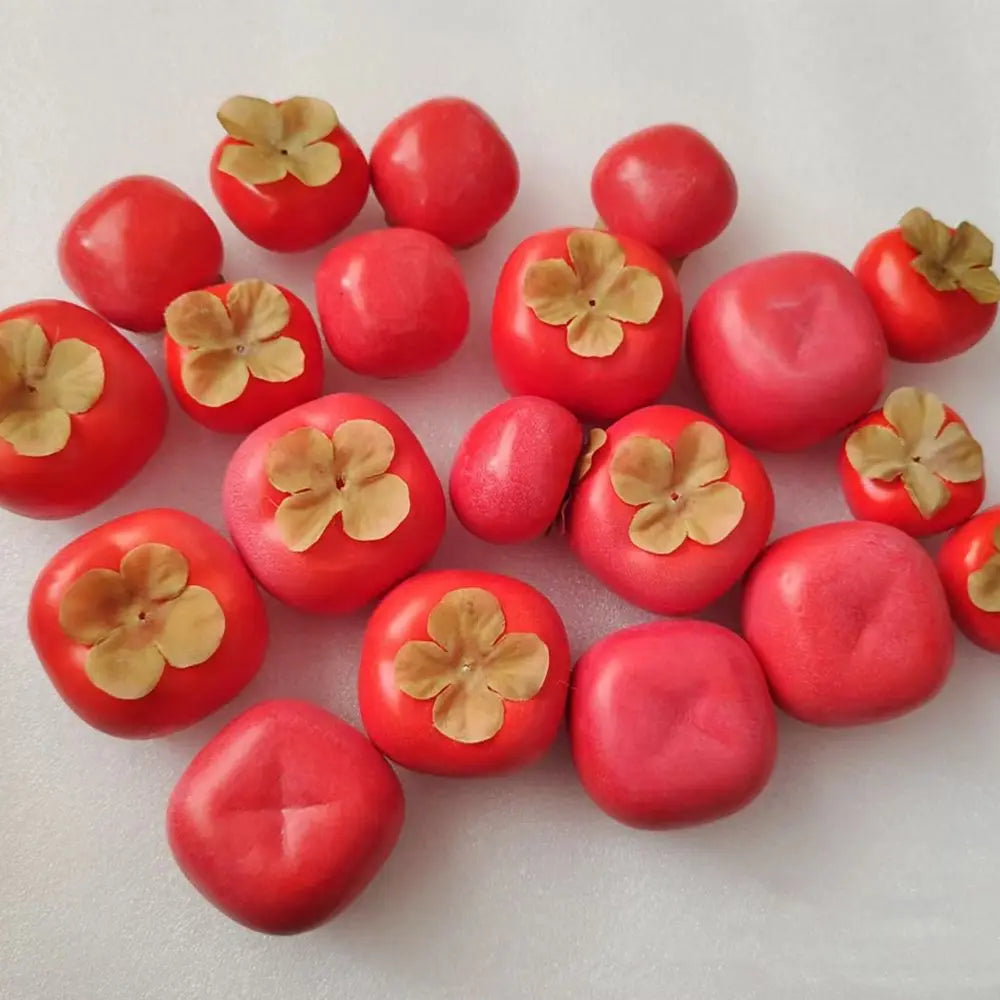 Food Model Mini Artificial Foam Persimmon Handicrafts Realistic Simulation Fruit Funny Vegetable Fake Persimmon Home Decorations Oasis Select