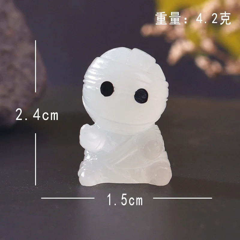 Halloween Miniatures Luminous Garden Figurines Cute Ghost Figurines Glow in The Dark Resin Figures Micro Miniature Statue Outdoo Oasis Select 7