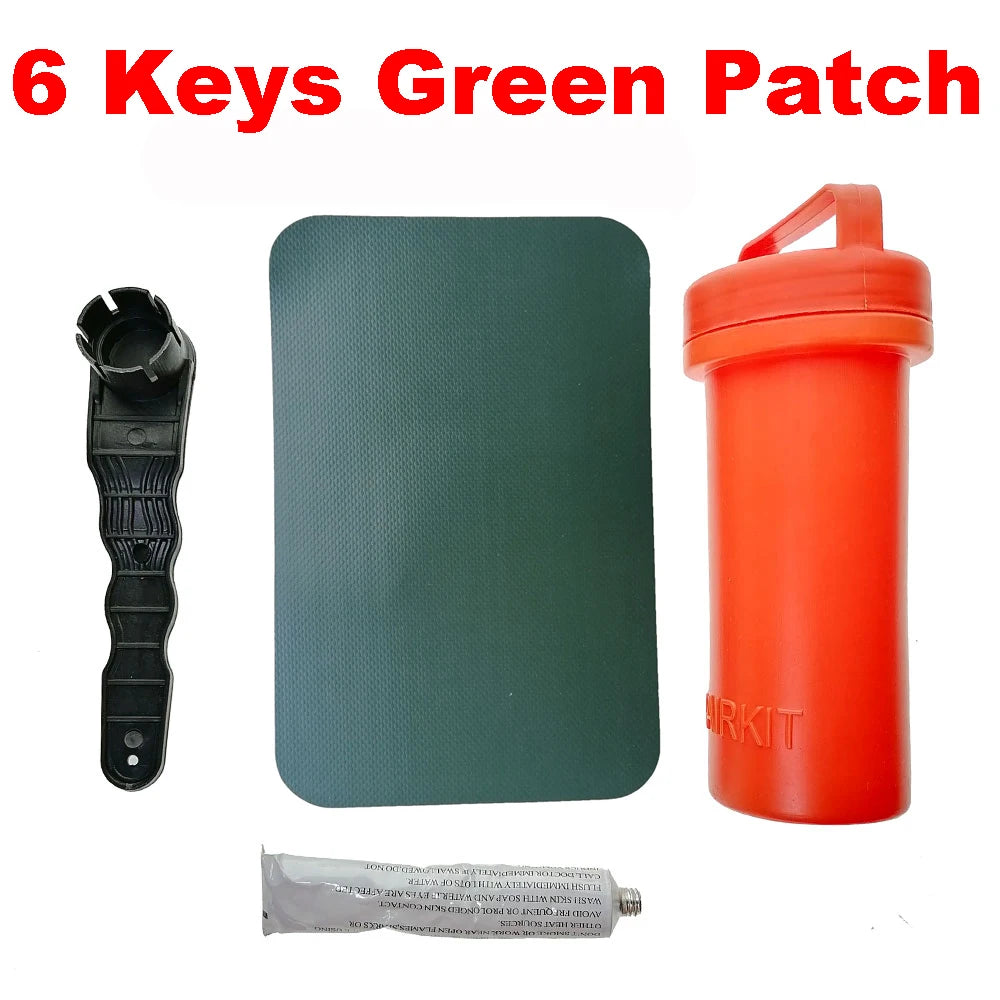 Boat Repairing Kit Inflatable Boat Stand Up Paddle Board Kayak Repair Kit Valve Key Patch Box Container Accessories Oasis Select 6 key Green Patch