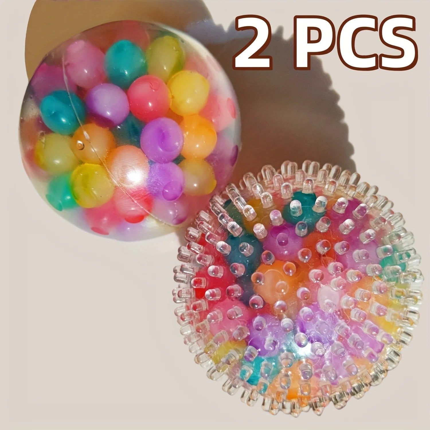 2pcs Squishy Stress Balls Colorful Fidget Toys for Adults, Perfect for Party Favors, Birthday Gifts & Goodie Fillers Decoration Oasis Select 2PCS
