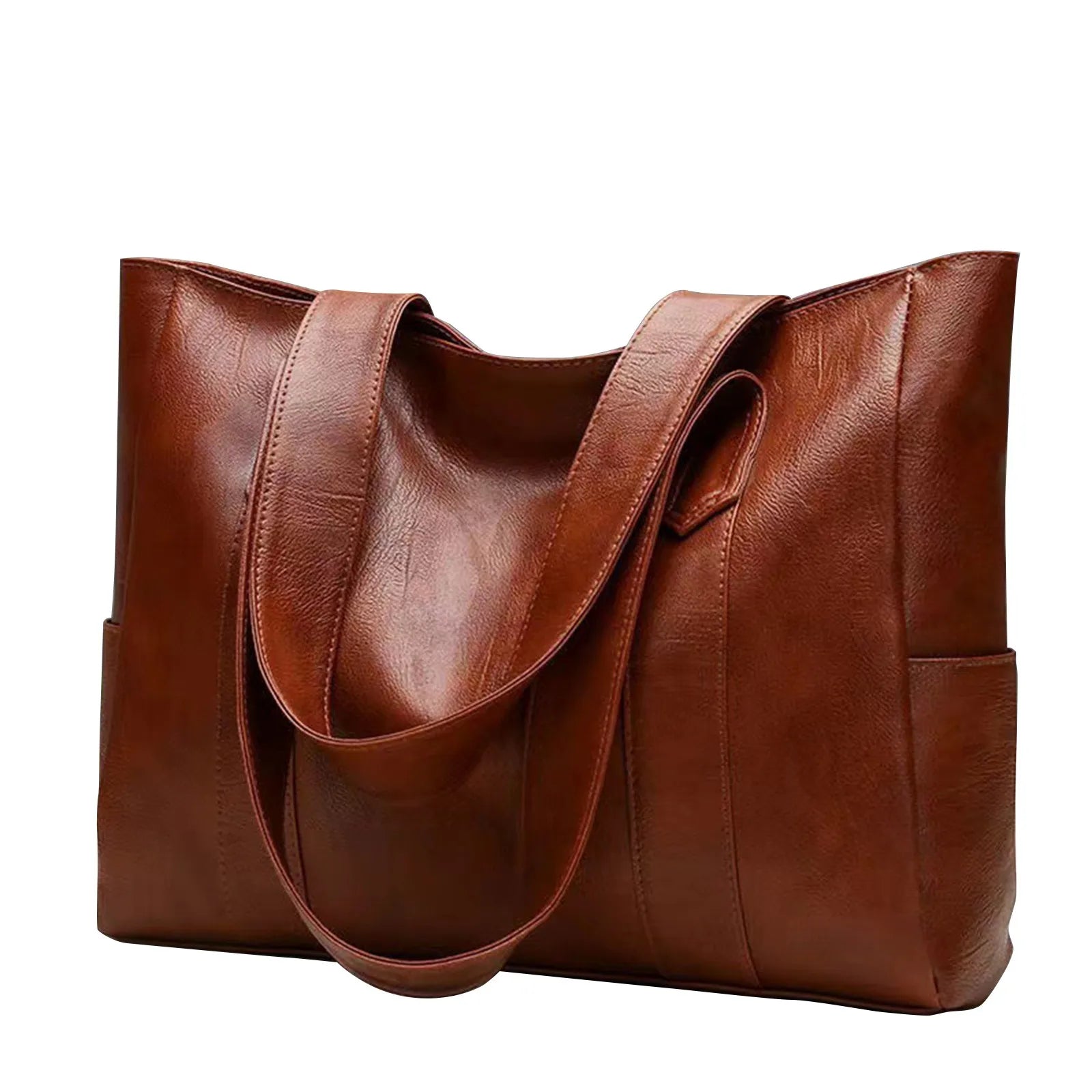 Women's Large Capacity PU Leather Tote Shoulder Handbag Leather Tote Handbag Oasis Select